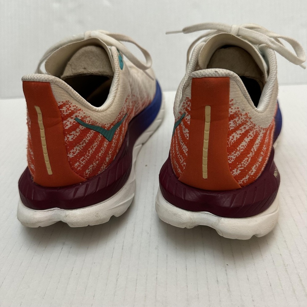 HOKA Mach 5 Running Shoes Womens 9 White Orange Blue PROFLY+ Lightweight - Picture 6 of 14